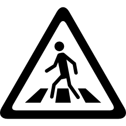 sinal de faixa de pedestres de formato triangular Ícone