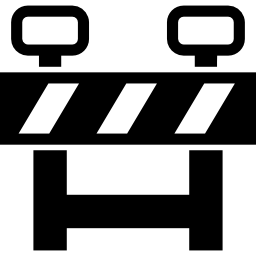 barrera de señalización vial con rayas icono