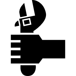 Wrench in a hand icon
