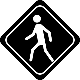 Walking walker traffic signal of rhomb shape icon