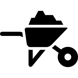 Barrow with construction materials icon