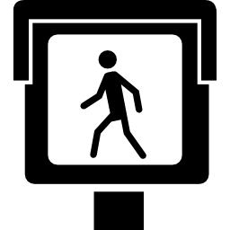 Luminous street walker signal icon