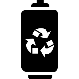 batterij met kringloopsymbool icoon