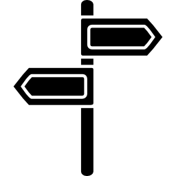 twee tegenover elkaar liggende pijlen op een paal icoon