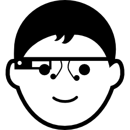 głowa chłopca w okularach google ikona