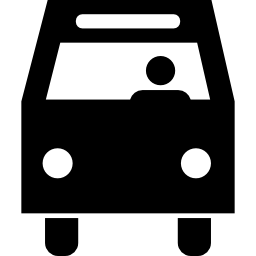 fronte autobus con autista icona