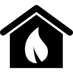 Ecologic house building with leaf symbol icon