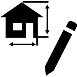 Drawing architecture project of a house icon