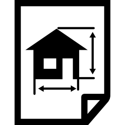 disegno di architettura di una casa su carta icona