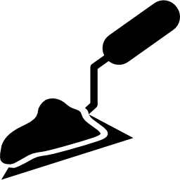 Triangular shovel with liquid concrete icon