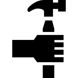 hand hält einen hammer icon