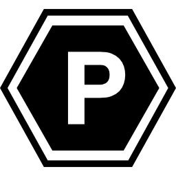 segnale esagonale di parcheggio icona