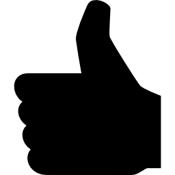 Большой палец вверх черный знак иконка