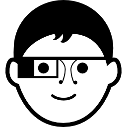 garçon avec des lunettes google Icône