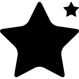forma de estrella grande y pequeña icono