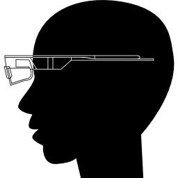Google glasses on bald head icon