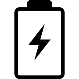 batterij met een boutsymbool icoon