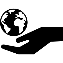 welt auf einer hand icon