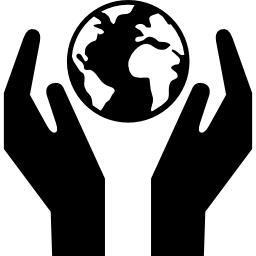 Earth between hands icon