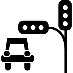 semafor i samochód ikona