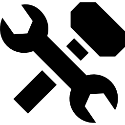 Wrench and hammer cross icon