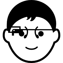 chico con gafas de google icono