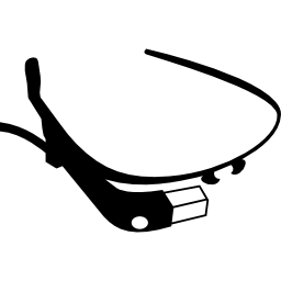 computer con occhiali google icona