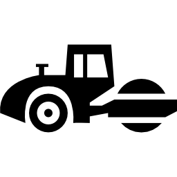 Roller machine of construction icon