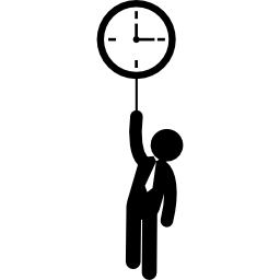 Businessman and wall clock icon