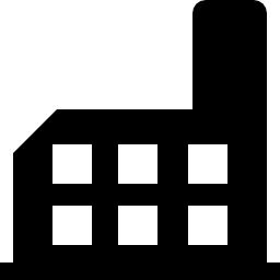Factory building silhouette icon