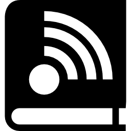e-boek met rss-teken icoon