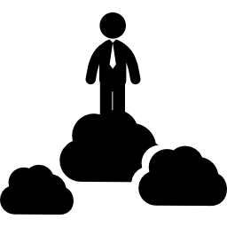 biznesmen na chmurze ikona