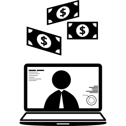 pieniądze z biznesem przez internet ikona