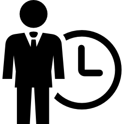 Businessman and a clock icon
