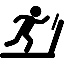 Man running on treadmill machine icon