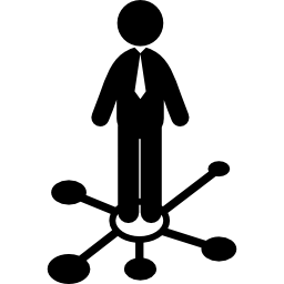 uomo in piedi sul grafico aziendale icona