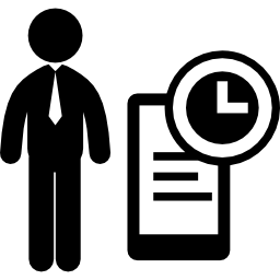Test with time control for a business man icon