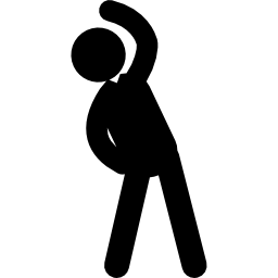 Stretching male silhouette icon