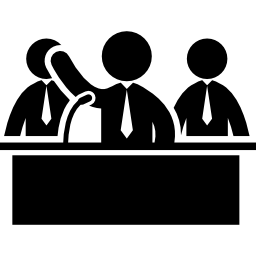 Businessmen behind desk icon