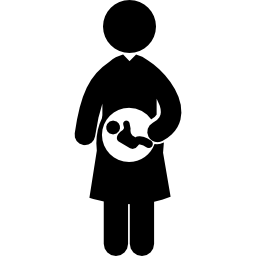 Baby in mother uterus icon