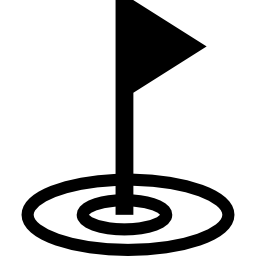 Golf hole and flag icon