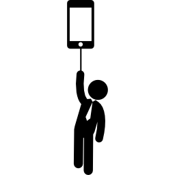 Man with mobile phone icon