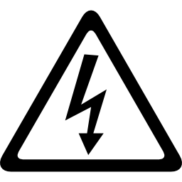 Arrow bolt signal of electrical shock risk in triangular shape icon