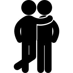 hombre abrazando a un amigo icono