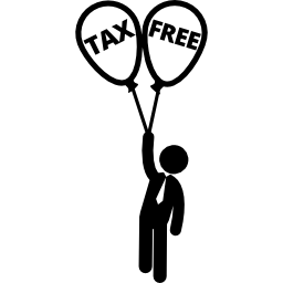 Businessman with tax free balloons couple icon