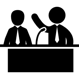 ビジネスプレゼンテーションでパートナーを提示する男性 icon