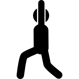 Man exercise posture from side view with rised arms icon