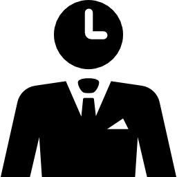 zakenman die over tijd nadenkt icoon