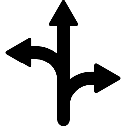 tre frecce raggruppate icona