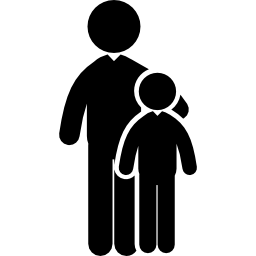 Adult and child males icon